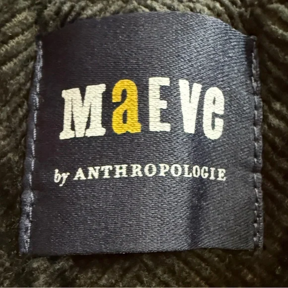 Anthropologie The Colette Corduroy Crop Wide-Leg Pants by Maeve Green Size 30